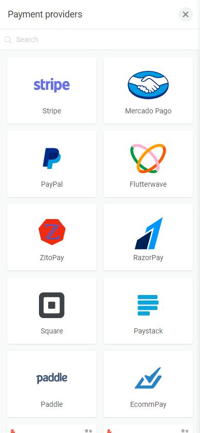 First set of payment gateway integrations available with Taplink for monetizing a page
