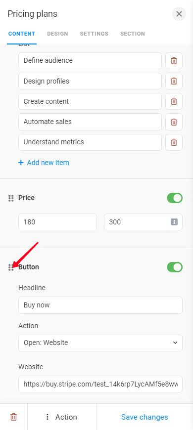 Tapping the 6 dots near the button section