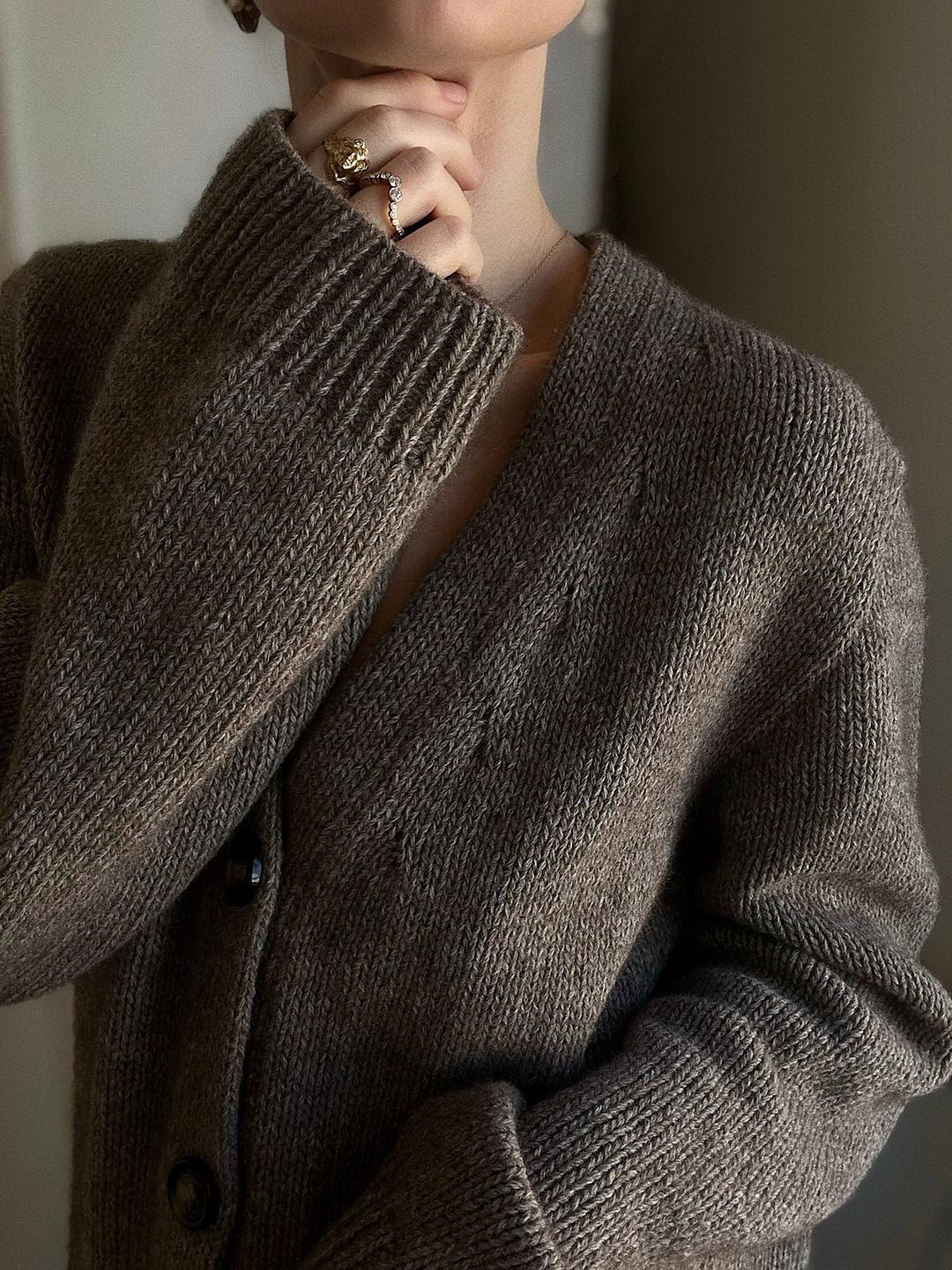 Роскошный кардиган вязаный спицами без швов Cardigan No10