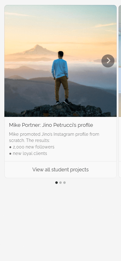 The first slide of the image carousel on the Taplink link-in-bio page