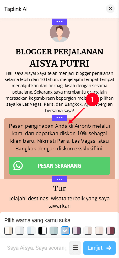 Memanfaatkan bagian Penawaran perdagangan yang unik di Taplink AI
