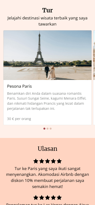 Bagian tengah halaman yang dibuat dengan Taplink AI