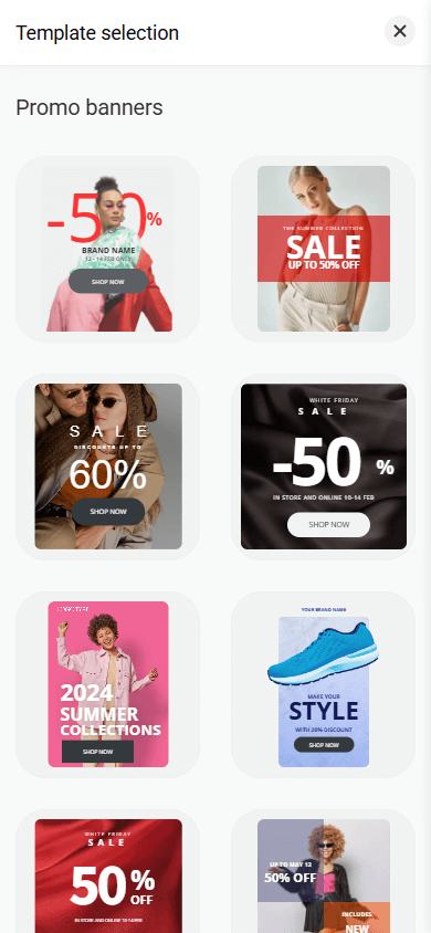 Promo banner design templates for Custom block creation