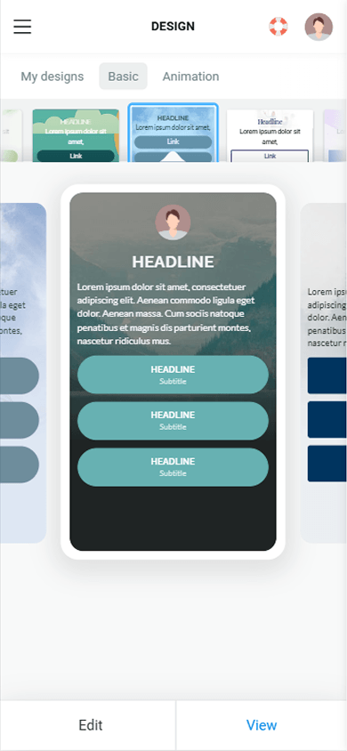 A turquoise theme in Taplink