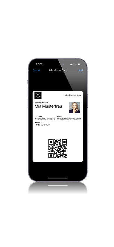 Digital business card in the Apple Wallet