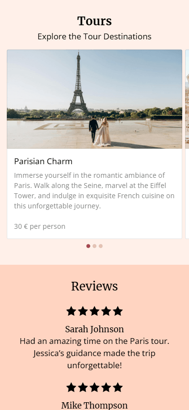 The middle of the page generated with Taplink AI