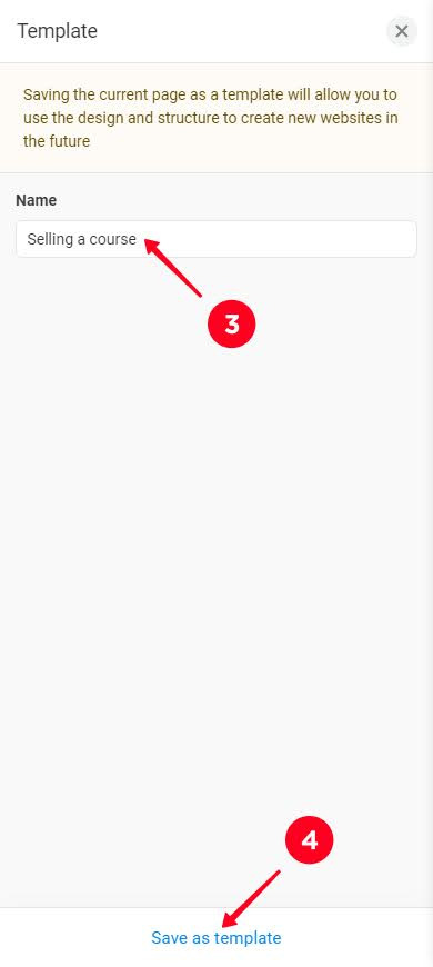 Writing a custom template name in the field