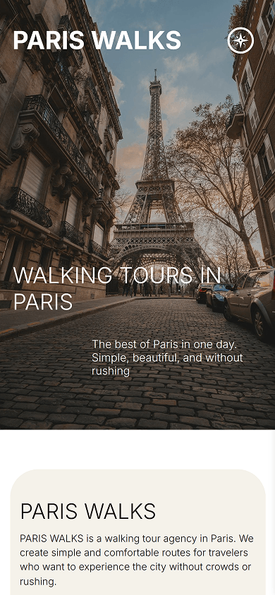 Travel agency’s mobile website created with Taplink