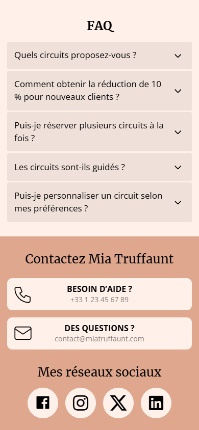 Une page Taplink générée par intelligence artificielle
