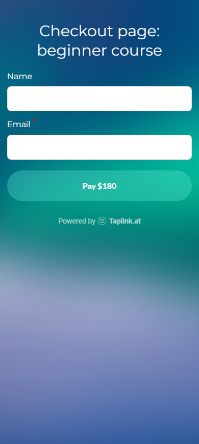 Opt-in form on a Taplink page created for accepting payments