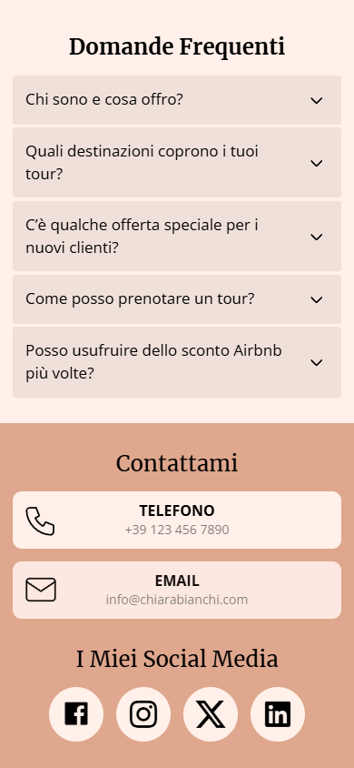 Una pagina Taplink generata con l’intelligenza artificiale